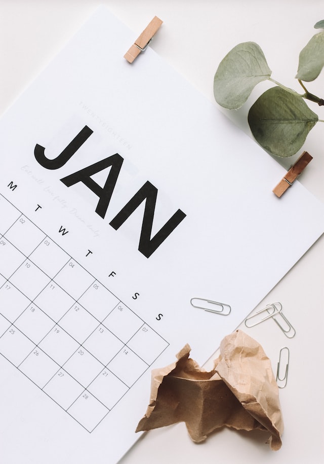 new years resolution calendar