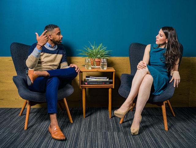 person talking through conflict