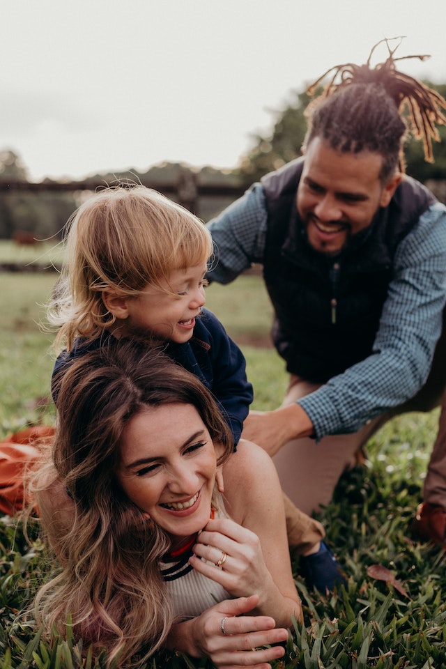 family playing together