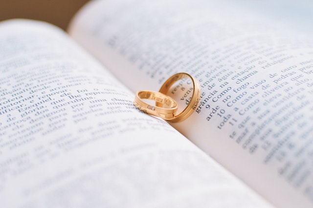 wedding rings on the bible
