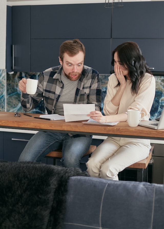 couple assessing their debt