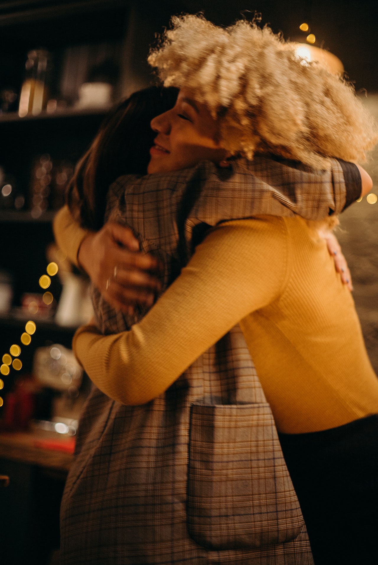 person hugging in gratitude